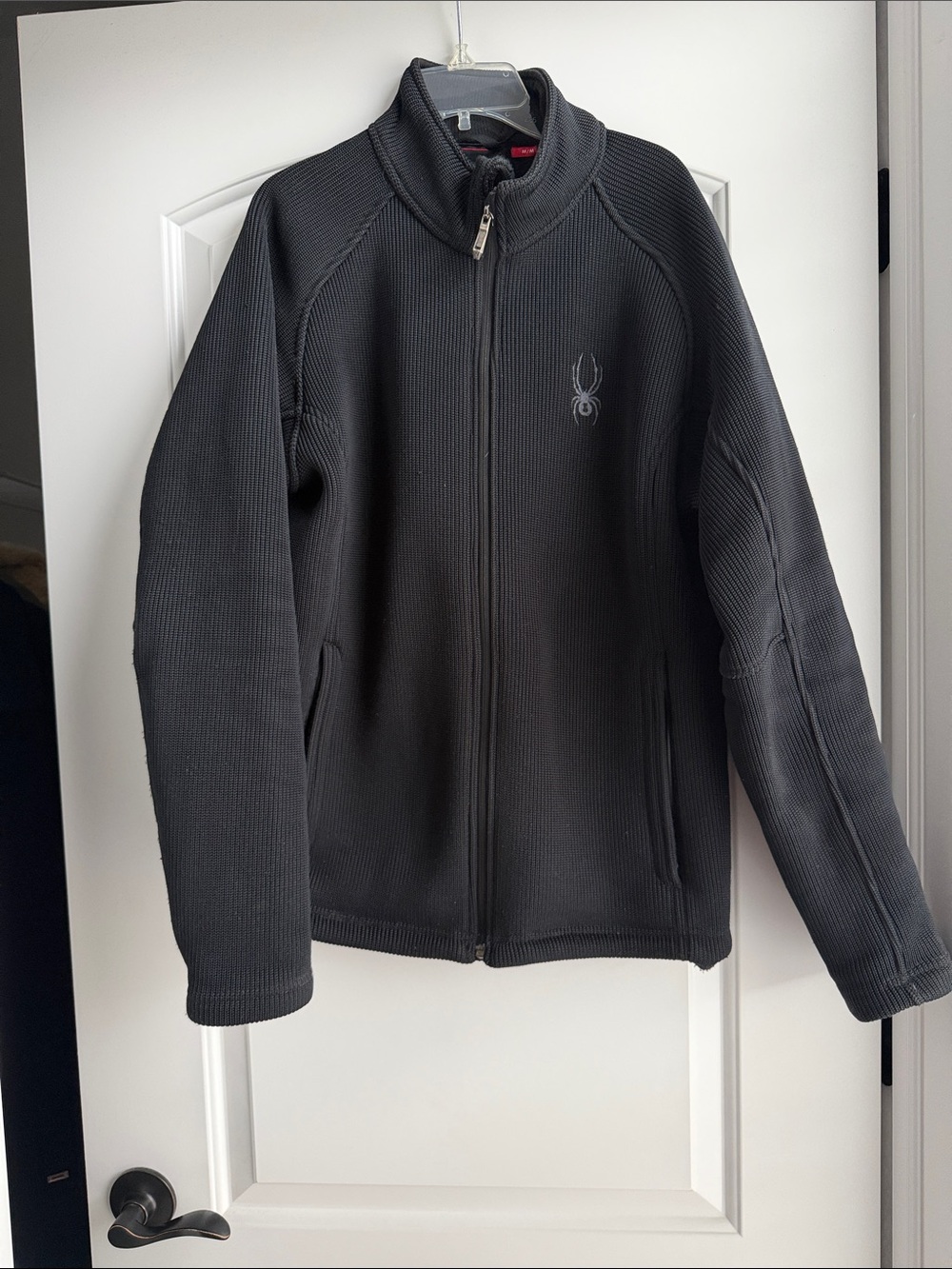 Spyder Black Full-Zip Ribbed Men's Jacket